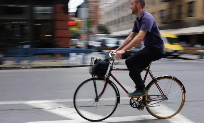 Cyclist On Street